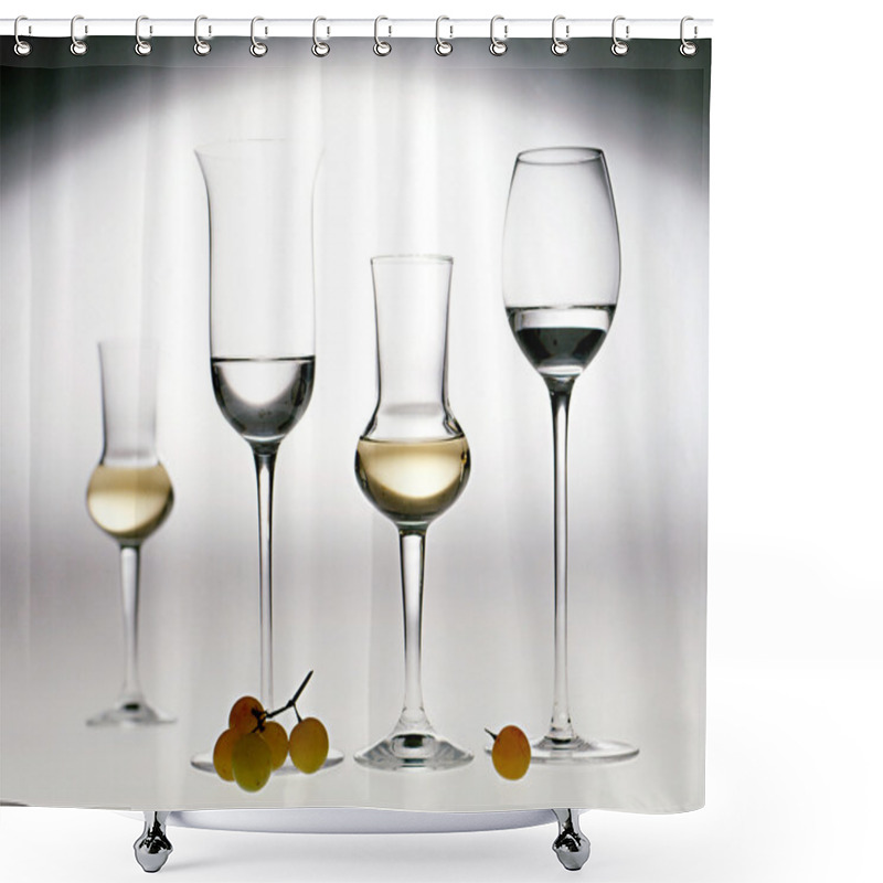 Personality  Elegant Glasses Of Grappa Shower Curtains