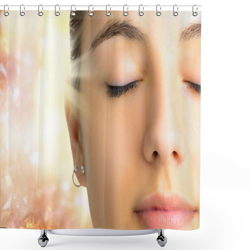 Personality  Relaxed Meditating Woman Face  Shower Curtains