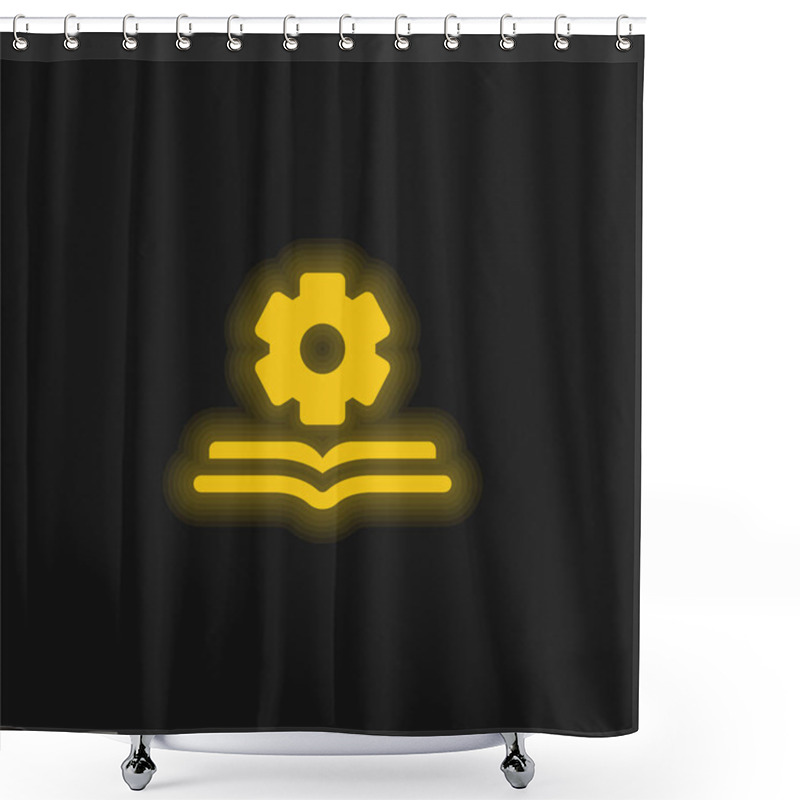 Personality  Book Yellow Glowing Neon Icon Shower Curtains