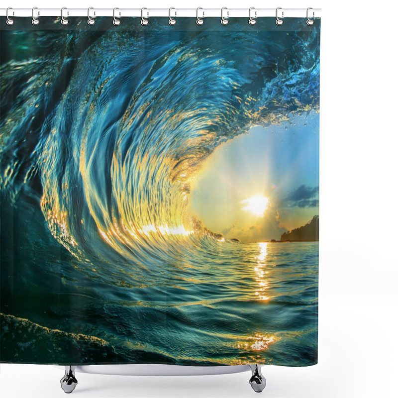 Personality  Beautiful Ocean Surfing Wave Shower Curtains