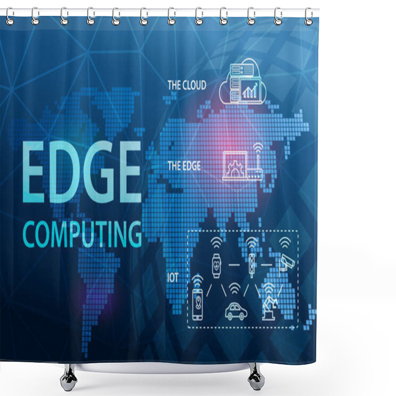 Personality  Edge Computing Internet Cloud Technology Concept Background Shower Curtains