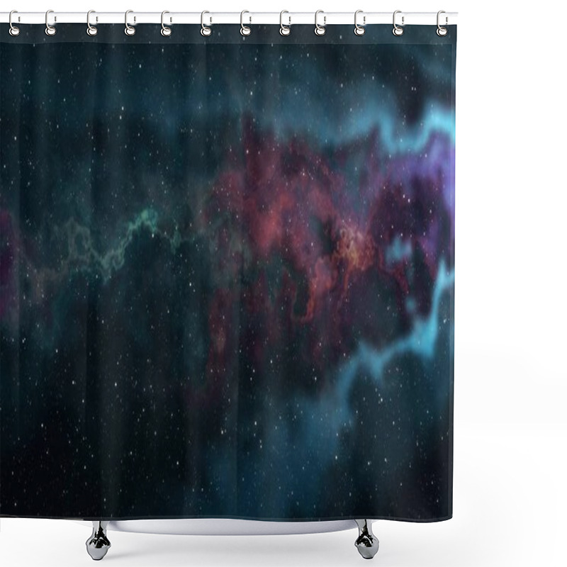 Personality  Soft Nebula Space Stars Night Sky Illustration Background New Quality Nature Scenic School Cool Education Colorful Light Stock Image Shower Curtains