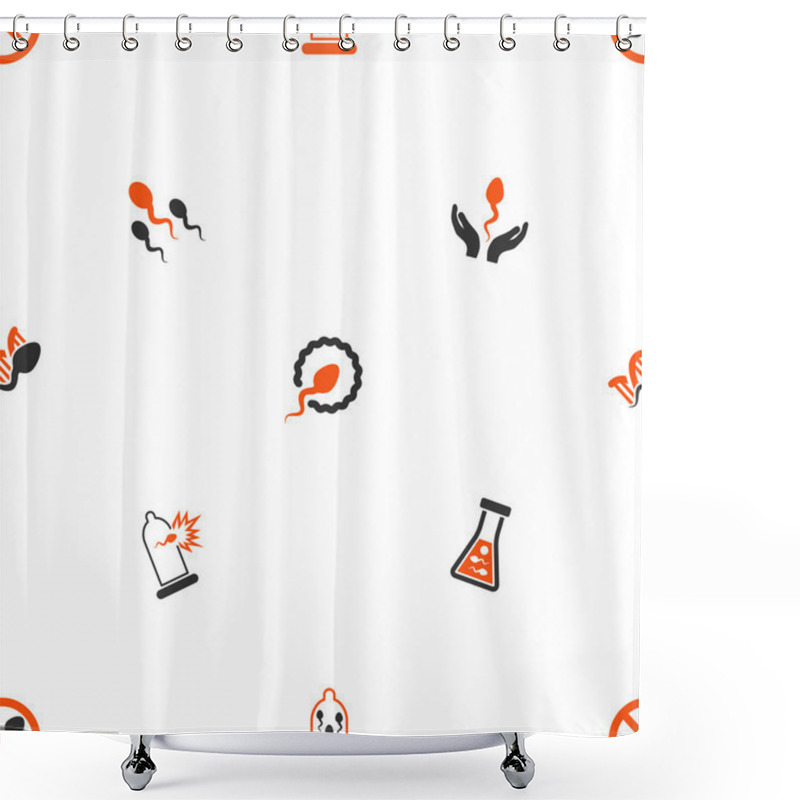 Personality  Sperm Seamless Flat Vector Wallpaper Shower Curtains