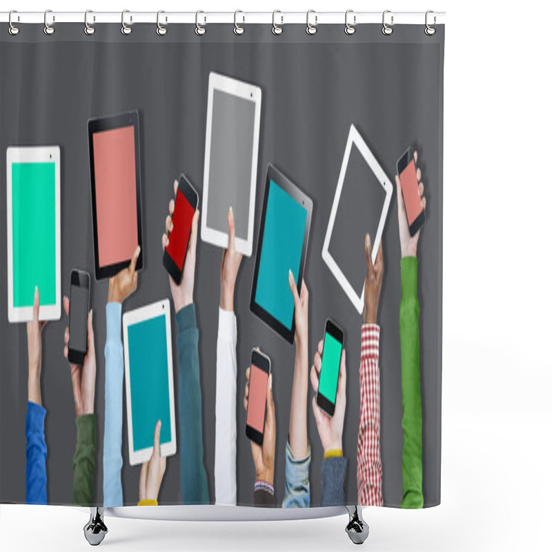 Personality  Online Technology Social Media Concept Shower Curtains