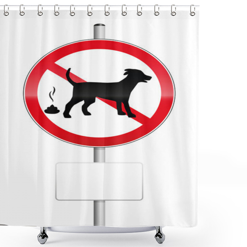 Personality  No Poop Zone Traffic Sign Dogs Shower Curtains