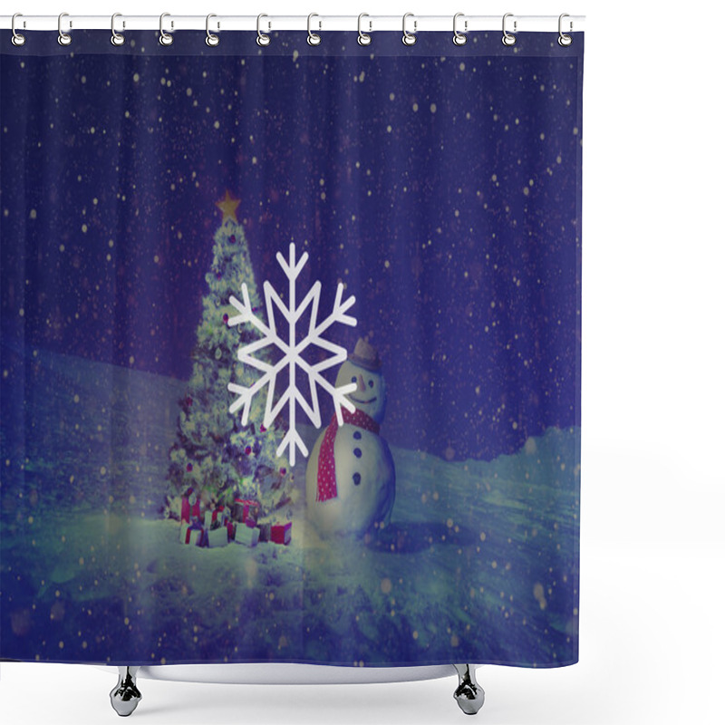 Personality  Snow Winter Snowflake Shower Curtains