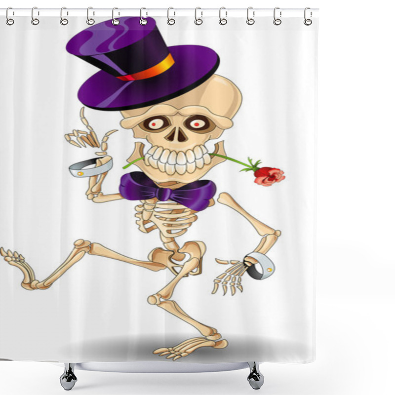 Personality  Cartoon Skeleton Shower Curtains