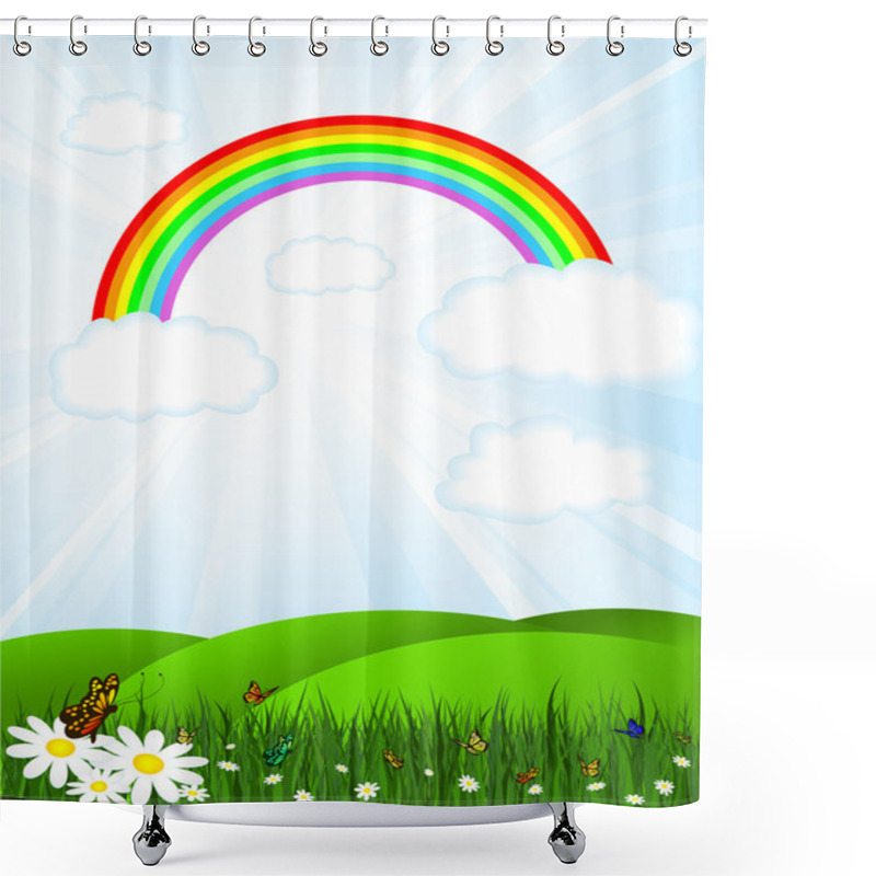 Personality  Rainbow Sky Shower Curtains