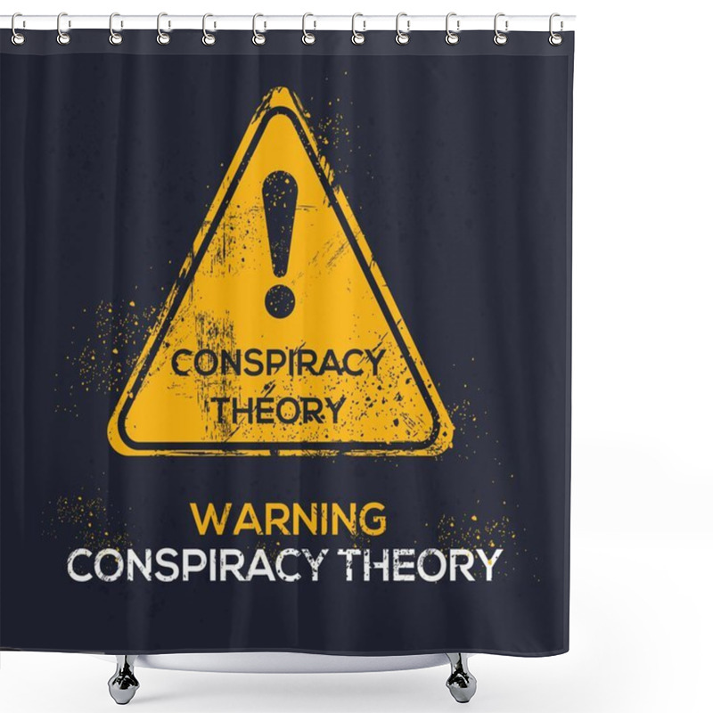 Personality  (Conspiracy Theory) Warning Sign, Vector Illustration. Shower Curtains