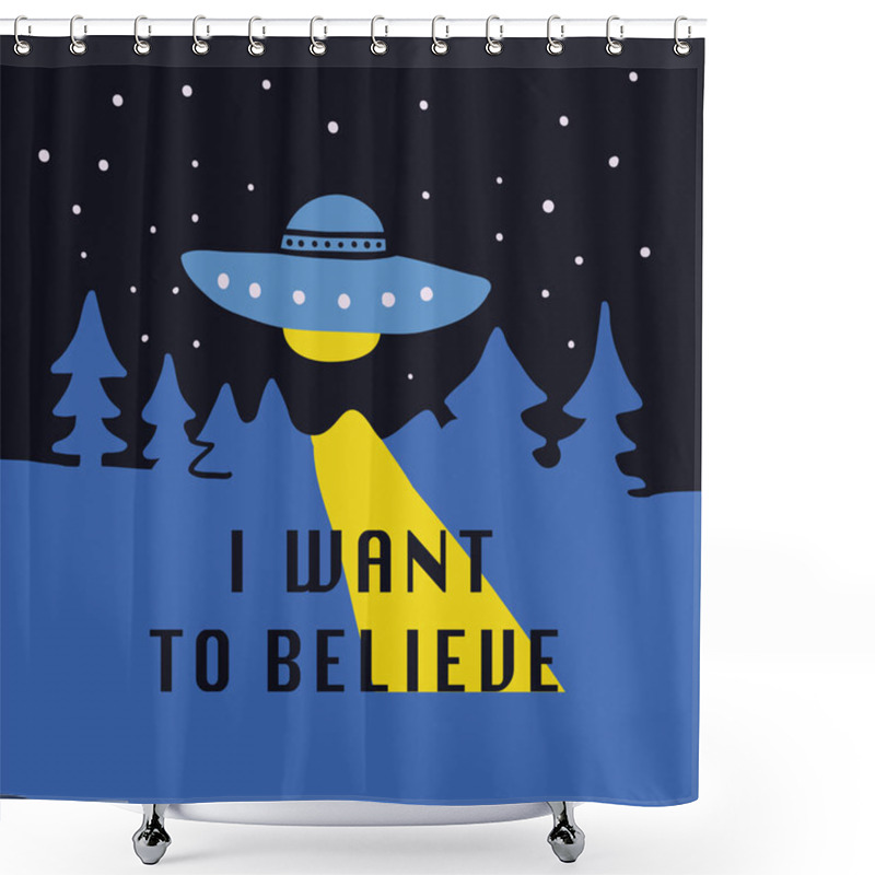 Personality  I Want To Believe Hand Drawn Doodle Shower Curtains