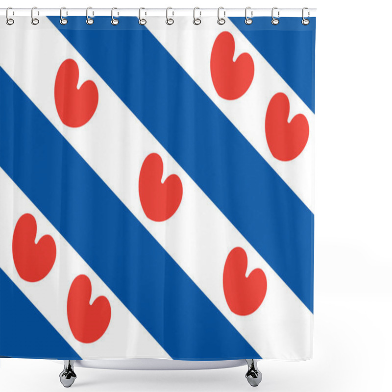 Personality  Flag Of Friesland Province (Kingdom Of The Netherlands, Holland) Fryslan, Frisia Shower Curtains