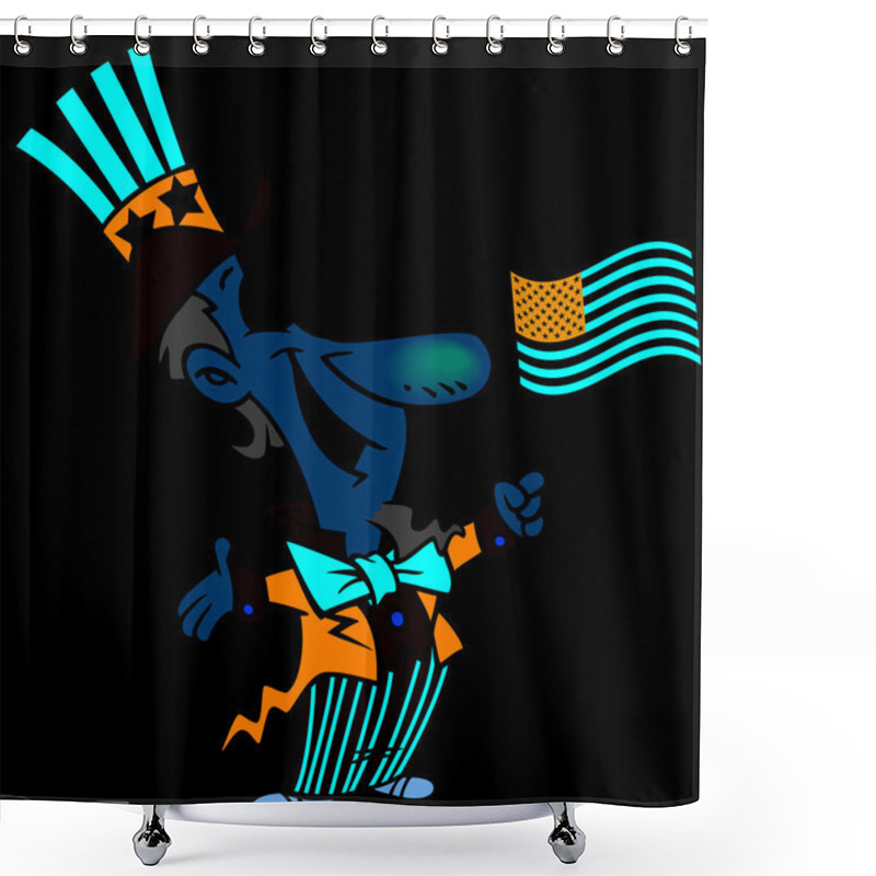 Personality  Cartoon Uncle Sam Flag Shower Curtains