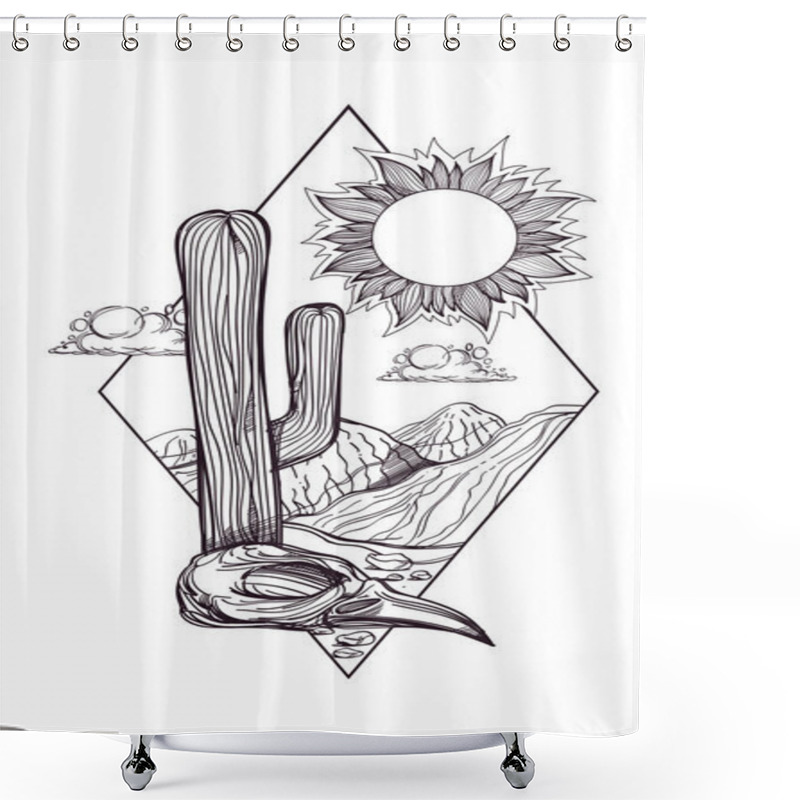 Personality  Desert Landscape Icon Shower Curtains