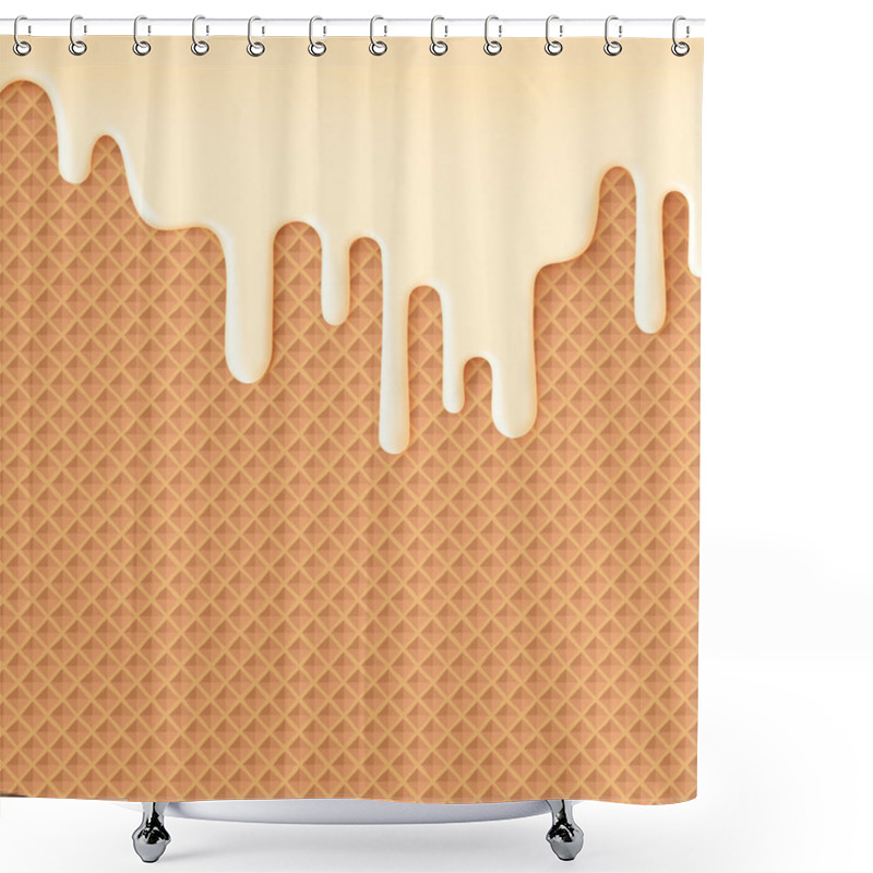 Personality  Flowing Creme Glaze On Wafer Texture Shower Curtains