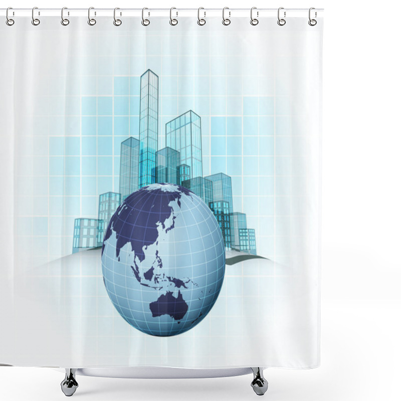 Personality  Asian Countries Modern Office Cities Shower Curtains