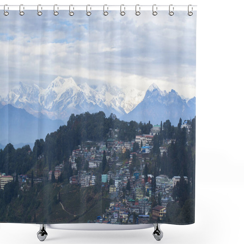 Personality  Darjeeling City With Mountain Range At Background Shower Curtains