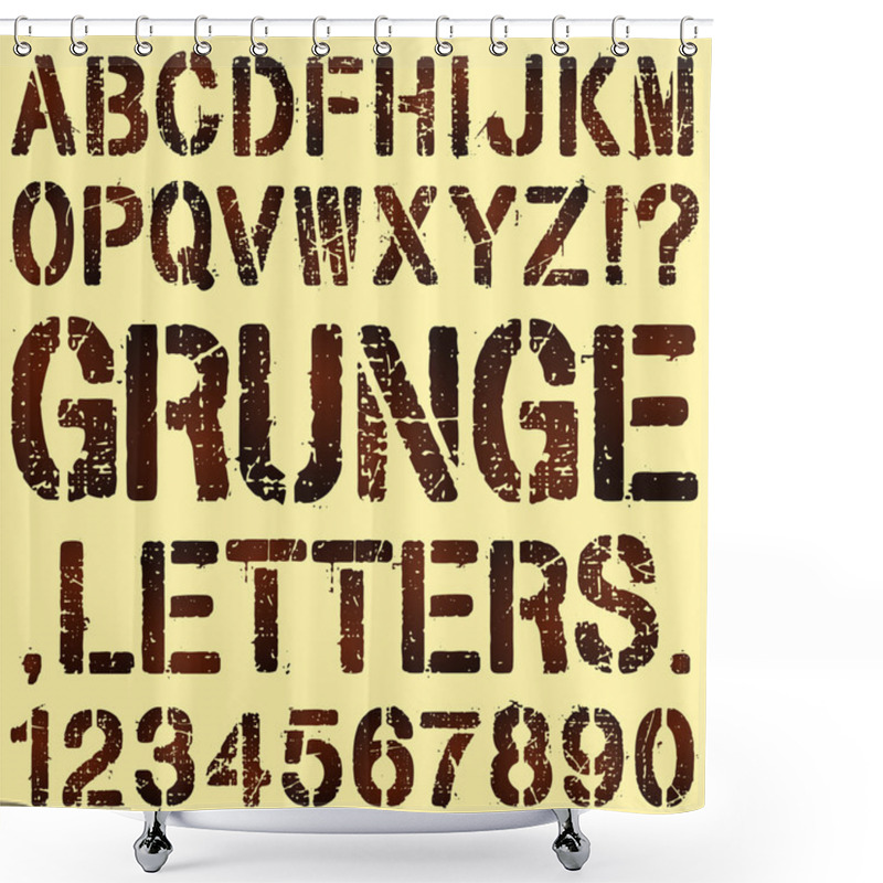 Personality  Grunge Stencil Letters Shower Curtains