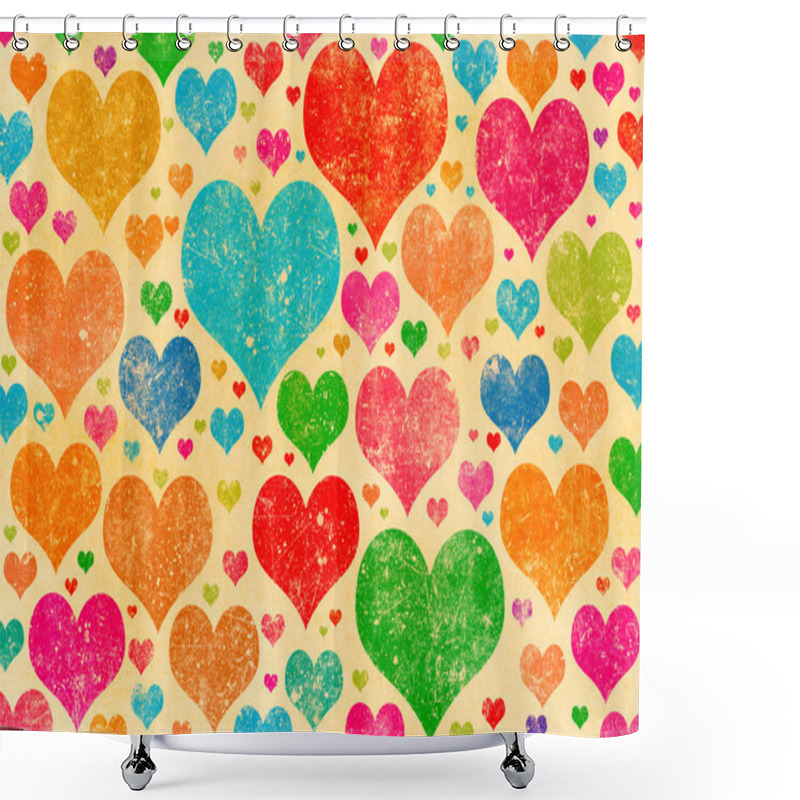 Personality  Hearts Poster Shower Curtains