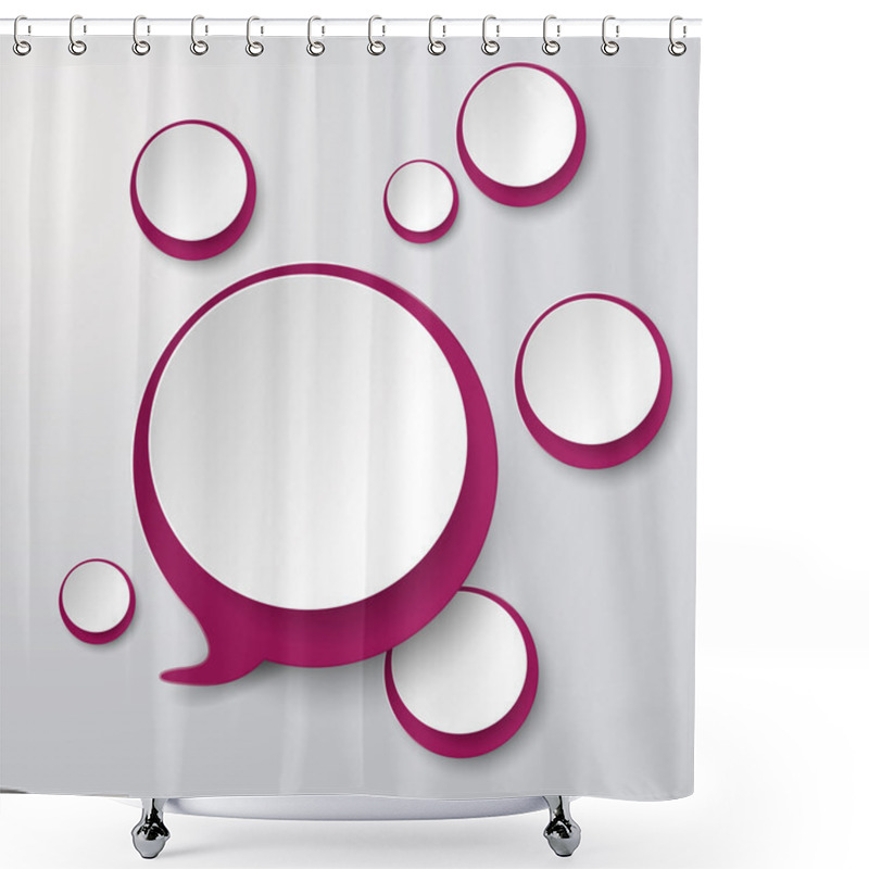 Personality  Purple White Speech Bubble With Circles Shower Curtains