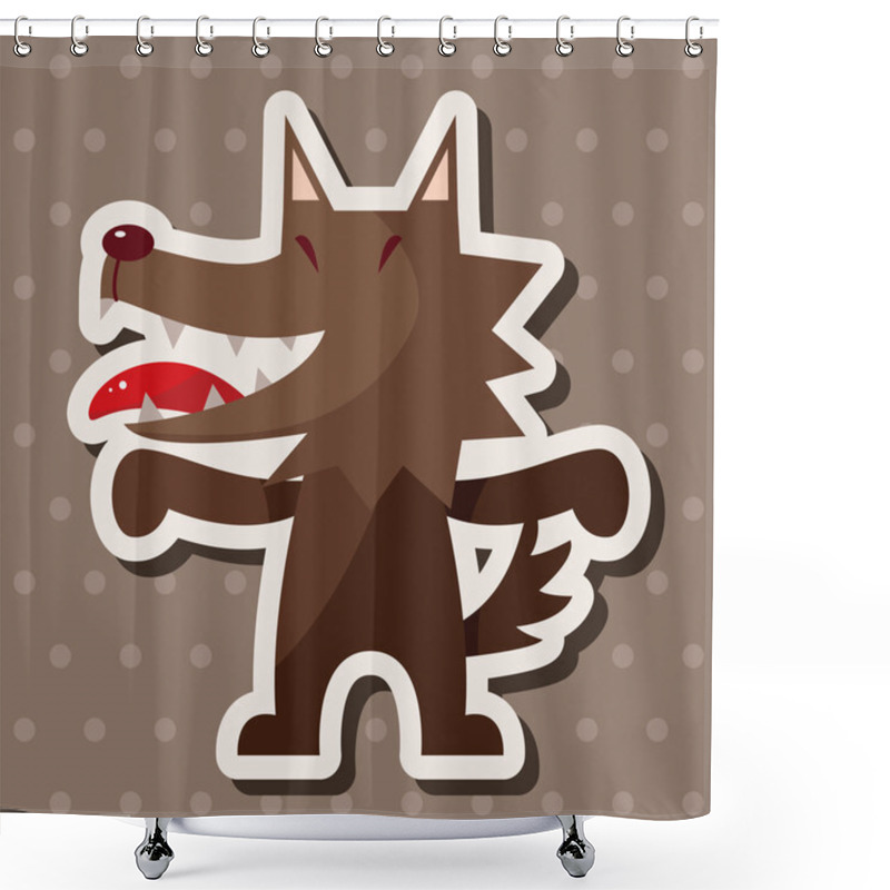 Personality  Animal Wolf Cartoon Theme Elements Shower Curtains