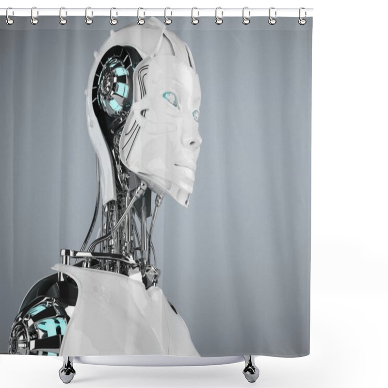 Personality  Robot Android Shower Curtains