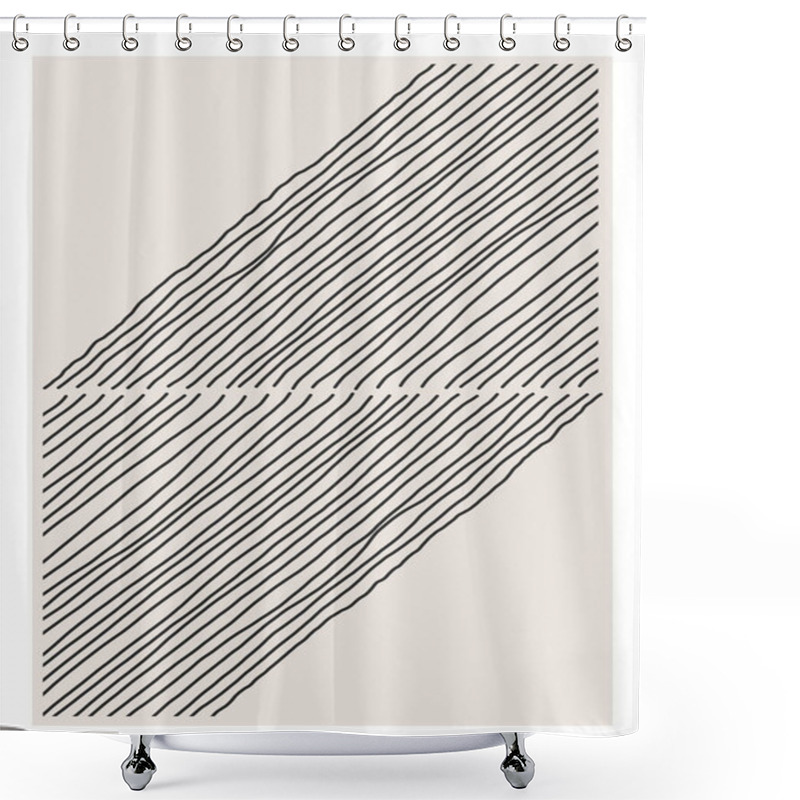 Personality  Trendy Abstract Creative Minimalist Artistic Hand Drawn Composition Shower Curtains