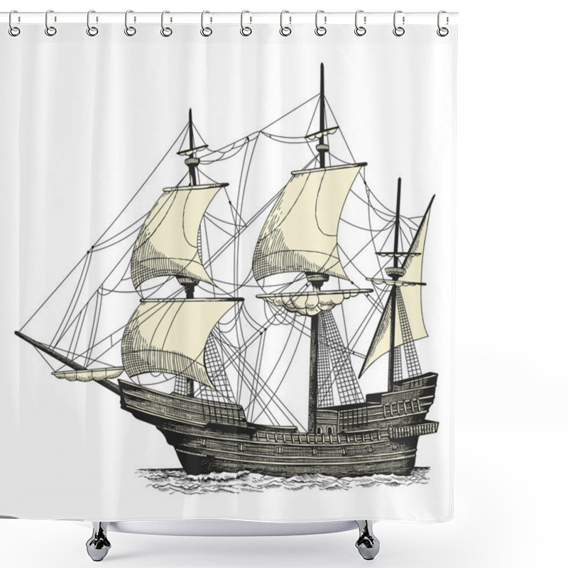 Personality  Pirates Ship Shower Curtains