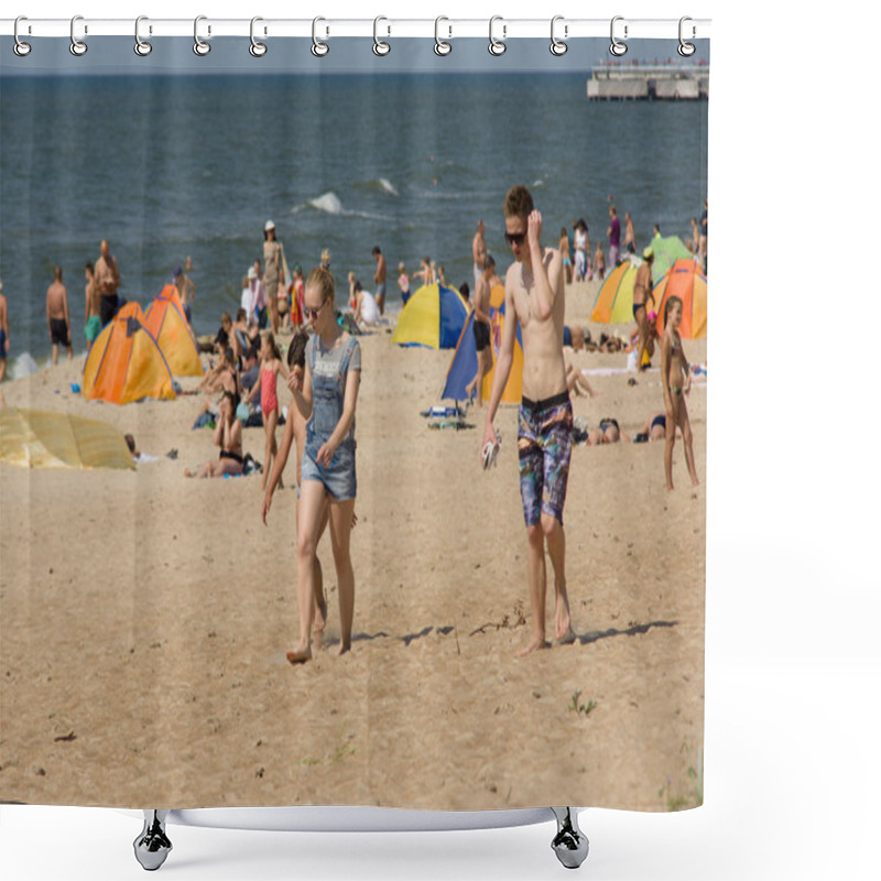 Personality  Summer On A Beach In A Palanga Shower Curtains