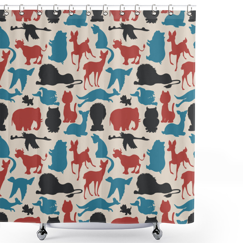 Personality  Seamless Animals Silhouettes Shower Curtains