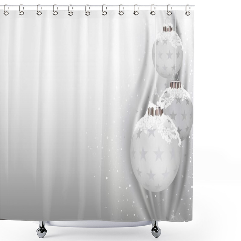 Personality  White Christmas Balls Shower Curtains