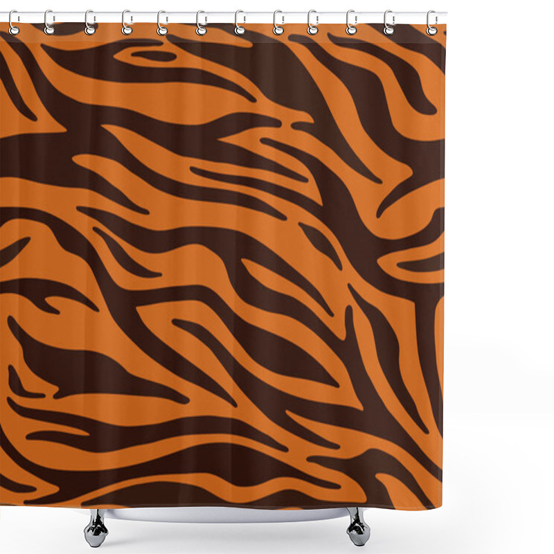 Personality  Tiger Stripes Pattern, Animal Skin, Line Background. Vector Seamles Texture Shower Curtains