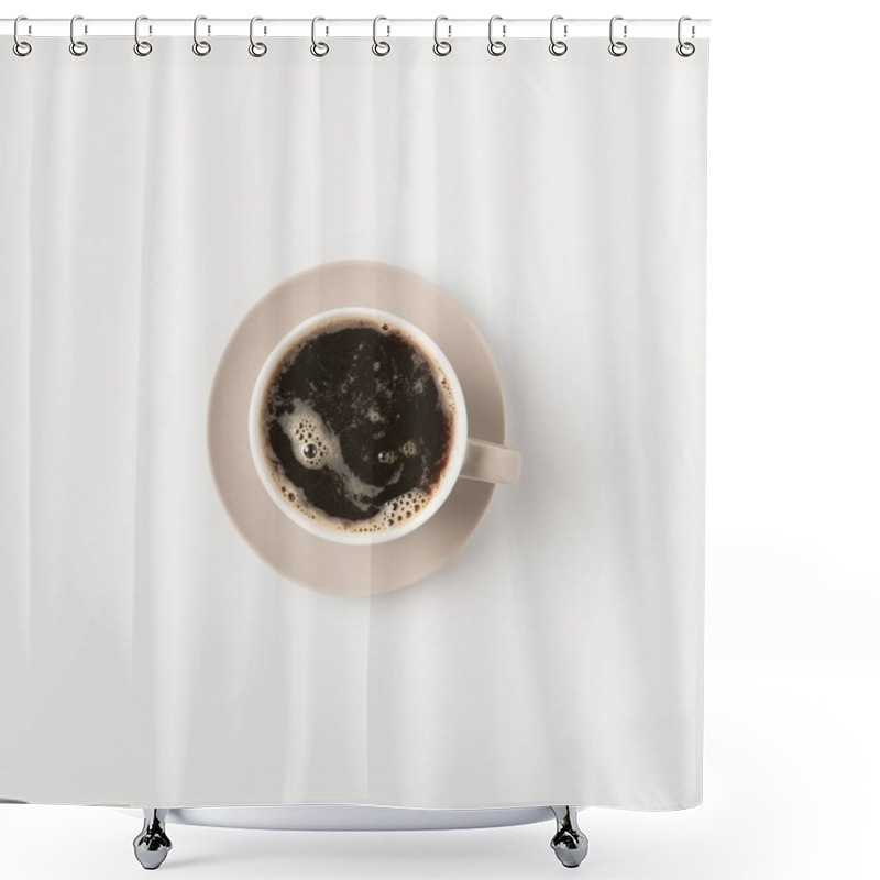 Personality  Mug Full Of Coffee Shower Curtains