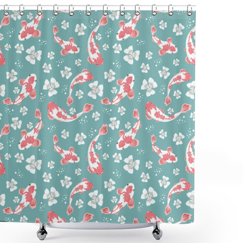 Personality  Yprinus Carpio Koi Fish Cyprinus Carpio, Seamless Vector Background, Scalable To Any Size. For Covers, Fabrics, Wallpapers, Wrapping Paper, Scrapbooking, Notebooks And More. Shower Curtains