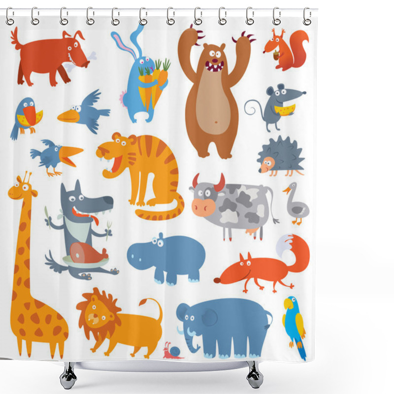 Personality  Cute Zoo Animals Shower Curtains