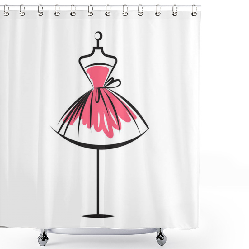 Personality  Dummy Dress Hand Drawing Illustration Vector Shower Curtains