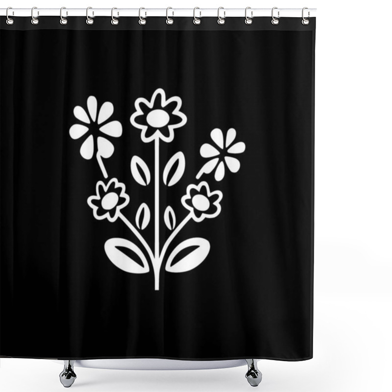 Personality  Flowers - Minimalist And Flat Logo - Vector Illustration Shower Curtains