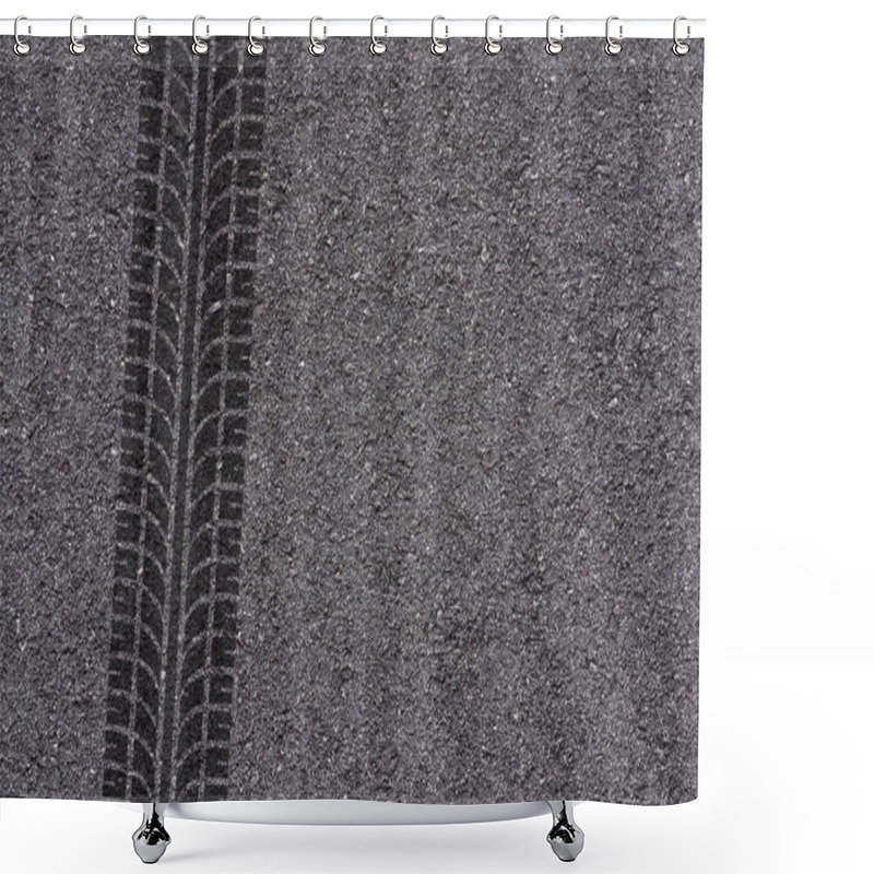 Personality  Tire Marks On Asphalt Background Texture Shower Curtains