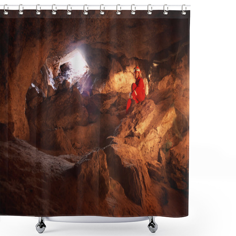 Personality  Cave And Woman Caver Shower Curtains