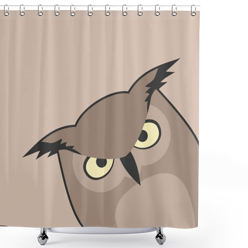 Personality  Corner Owl Vector Illustration Shower Curtains