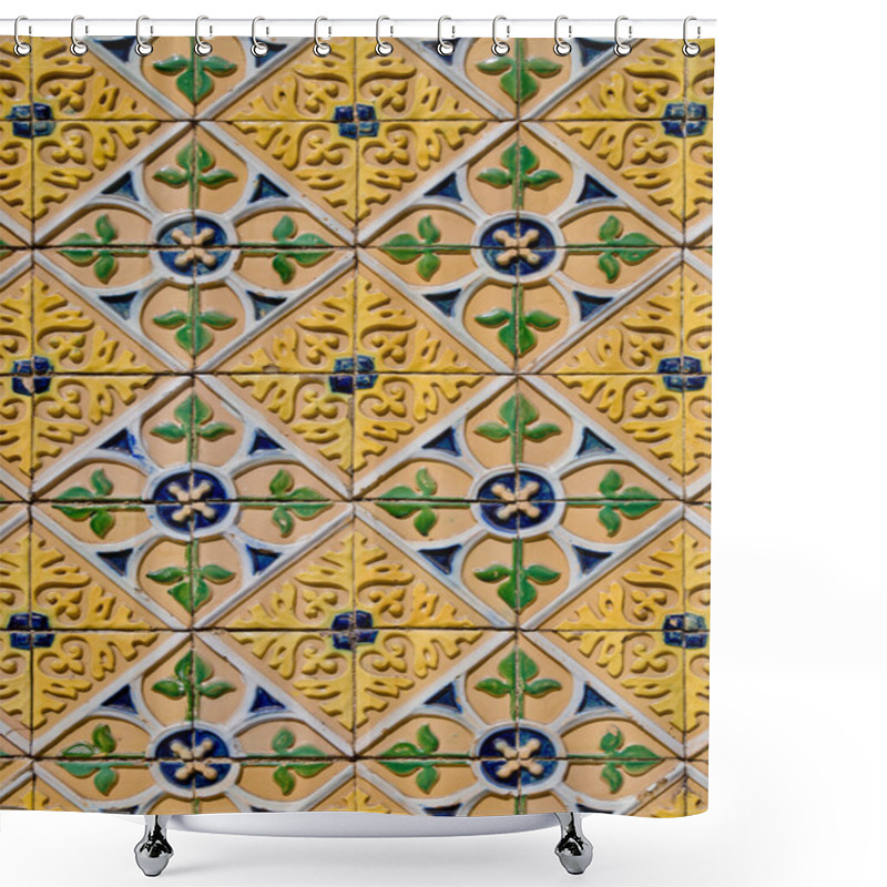 Personality  Traditional Portuguese Glazed Tiles Shower Curtains