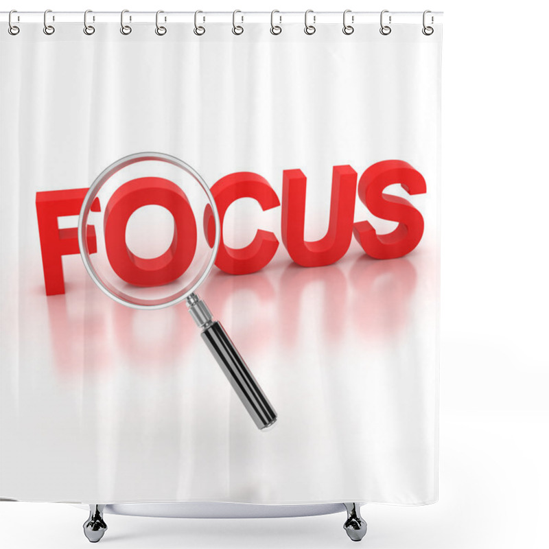 Personality  In The Focus Icon - Focus 3d Letters Under The Magnifier Shower Curtains