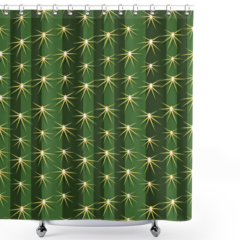 Personality  Cactus Plants Texture Seamless Pattern Background Shower Curtains