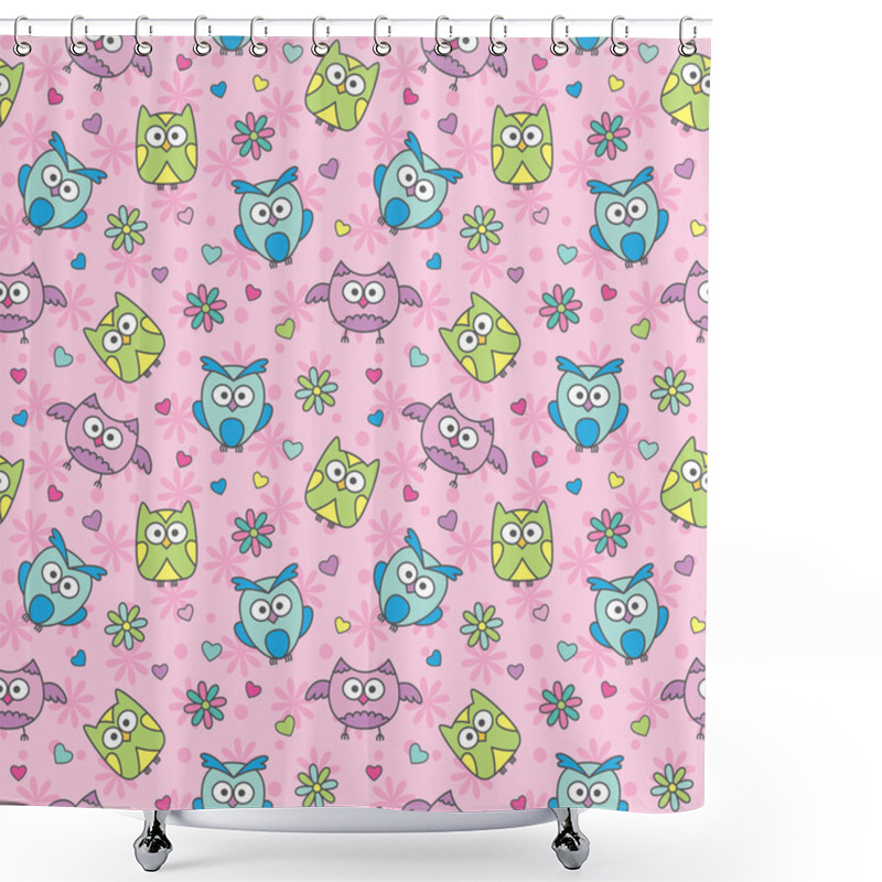 Personality  Pattern Of Cartoon Owls Shower Curtains