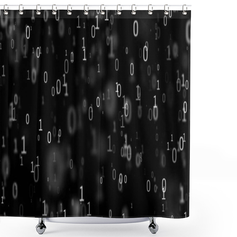 Personality  01 Or Binary Numbers On The Computer Screen On Monitor Matrix Background, Digital Data Code In Hacker Or Safety Security Technology Concept. Abstract Illustration Shower Curtains