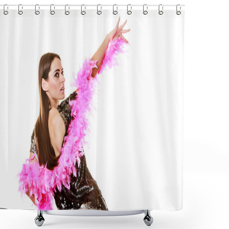 Personality  Woman In Evening  Dress Dancing Shower Curtains