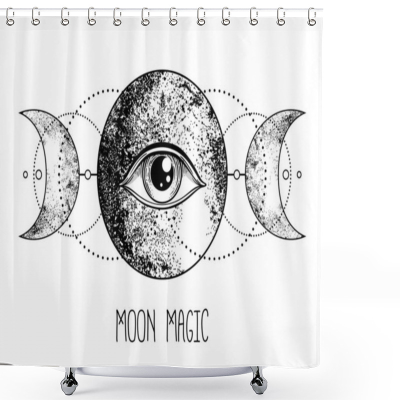 Personality  Eye Of Providence. Masonic Symbol. All Seeing Eye Inside Triple  Shower Curtains