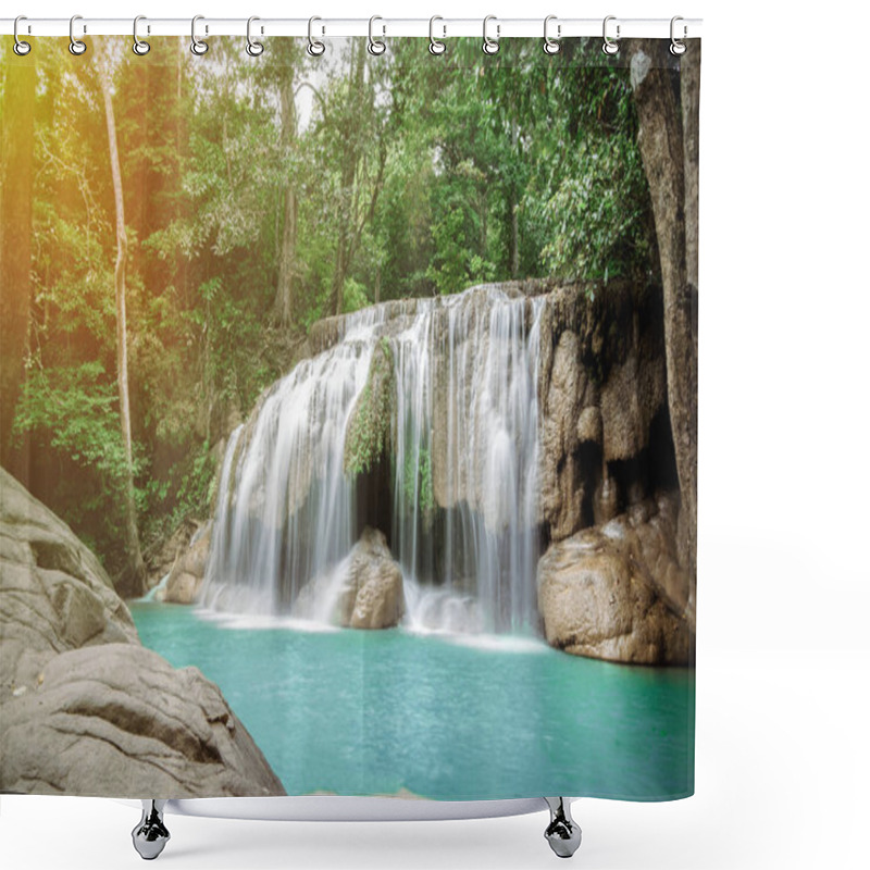 Personality  Erawan Waterfall, Kanchanaburi, Thailand Shower Curtains