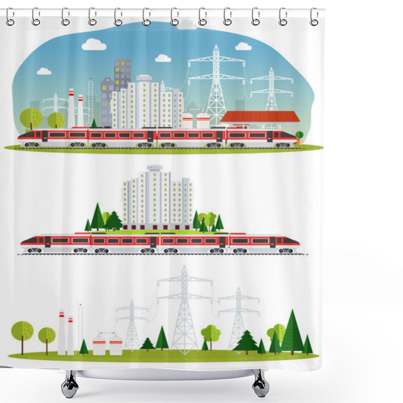 Personality  Train Station And More Transport Shower Curtains