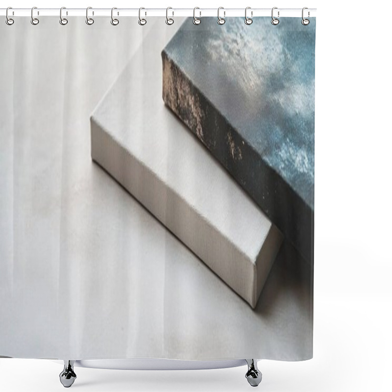 Personality  Two Canvas Prints Resting On A Soft, Neutral Background. Shower Curtains