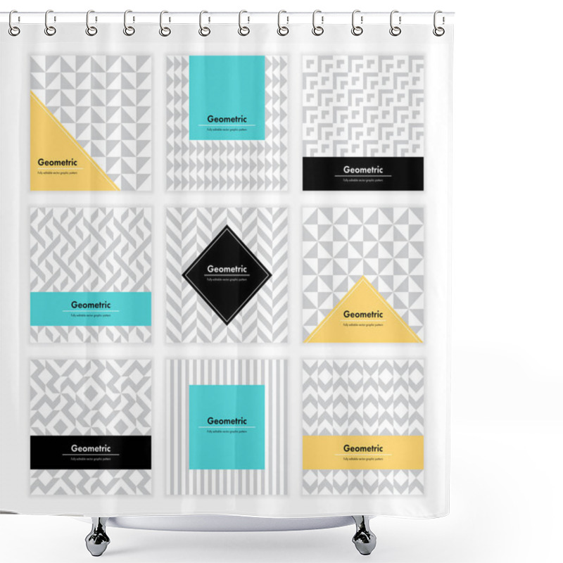 Personality  Design Of Square Cards Shower Curtains